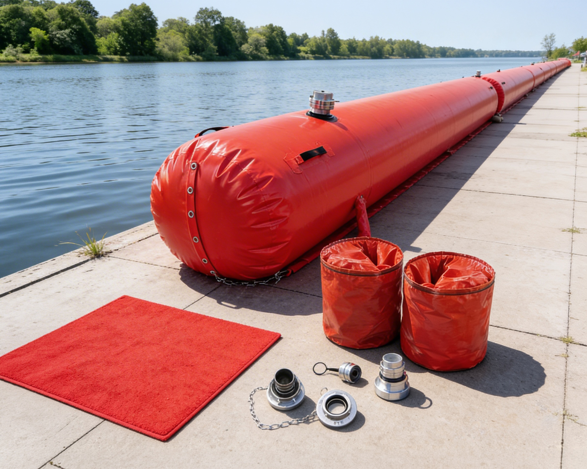 Rękaw przeciwpowodziowy PCV 10m x 80cm napełniany wodą do ochrony przed zalaniem